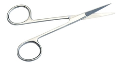Iris Scissors, Straight & Curved Tip, 4 1/2", SS -- Straight